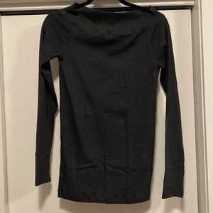 Brunello Cucinelli Charcoal Ribbed Long Sleeve